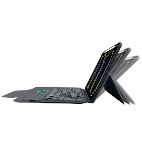 Husa de protectie tableta Techsuit KeyTab Pro + Screen Protector (with RGB Wireless Keyboard/Stylus Pen Holder) compatibil cu iPad Pro 11 (2024) / iPad Pro 11 (2025) - Black
