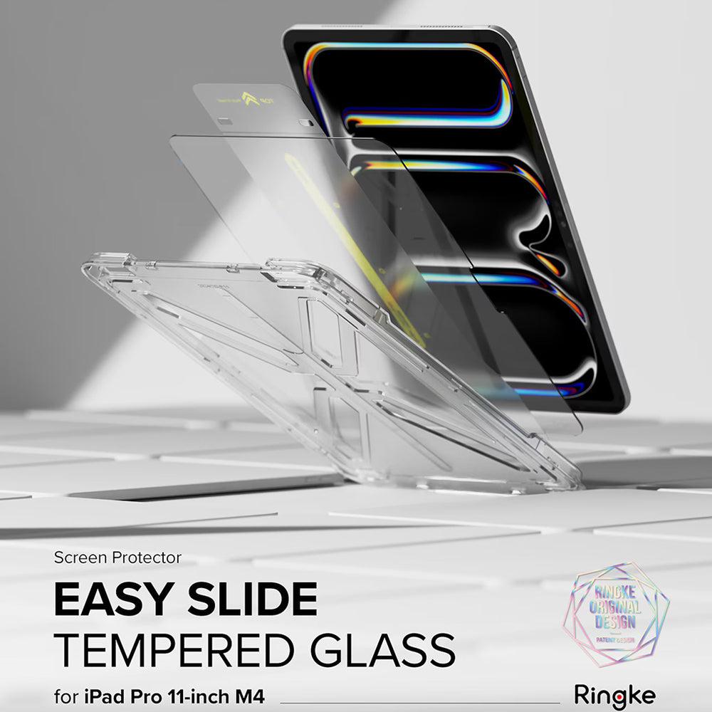 Husa de protectie tableta Ringke Easy Slide Tempered Glass compatibil cu iPad Pro 11 (2024) / iPad Pro 11 (2025), Transparent
