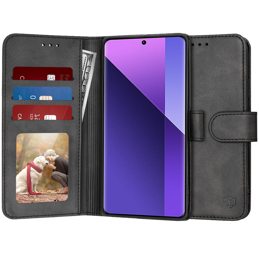 Husa de protectie Techsuit Diary Book compatibil cu Xiaomi Redmi Note 13 Pro+ 5G, Negru