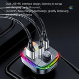 Incarcator Yesido (Y45), 2xUSB-A / Type-C, 18W, Modulator FM, Negru