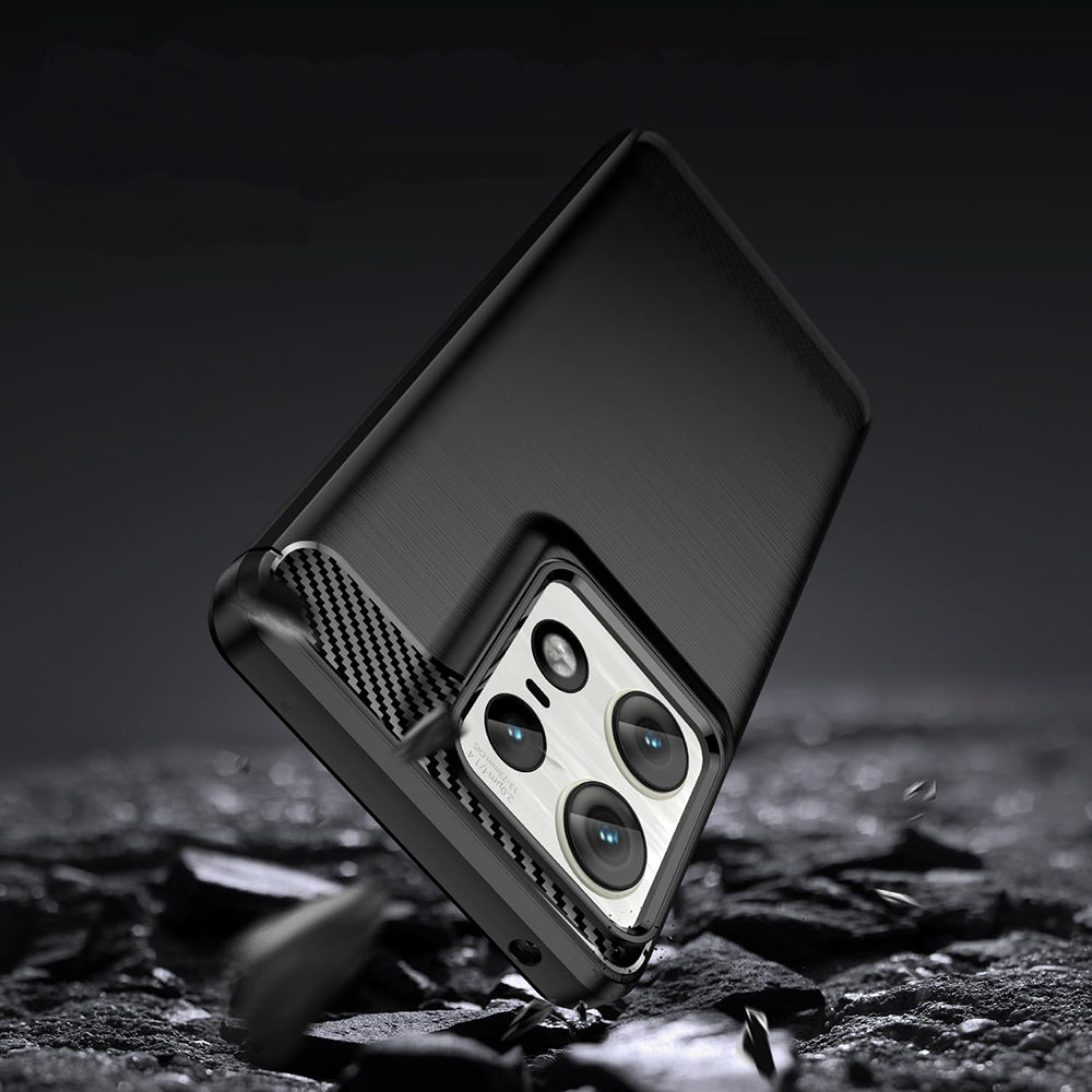 Husa de protectie Techsuit Carbon Silicone compatibil cu Motorola Edge 50 Ultra, Negru