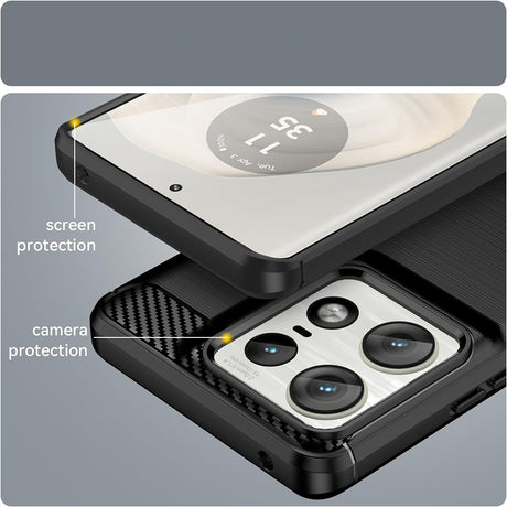 Husa de protectie Techsuit Carbon Silicone compatibil cu Motorola Edge 50 Ultra, Negru
