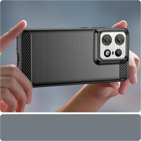 Husa de protectie Techsuit Carbon Silicone compatibil cu Motorola Edge 50 Ultra, Negru