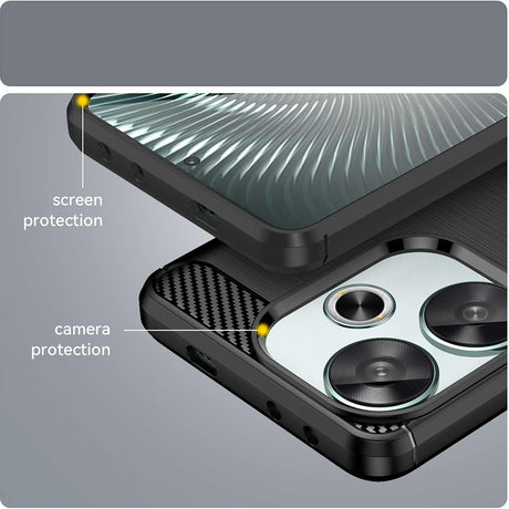 Husa de protectie Techsuit Carbon Silicone compatibil cu Xiaomi Poco F6, Negru