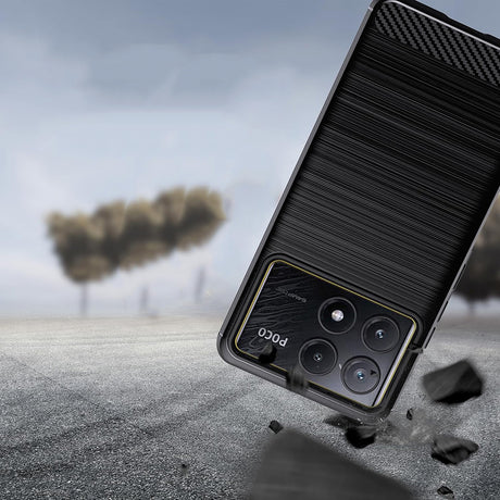 Husa de protectie Techsuit Carbon Silicone compatibil cu Xiaomi Poco F6 Pro, Negru
