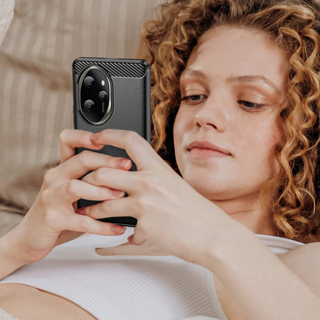 Husa de protectie Techsuit Carbon Silicone compatibil cu Honor 200 Pro, Negru