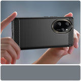 Husa de protectie Techsuit Carbon Silicone compatibil cu Honor 200 Pro, Negru