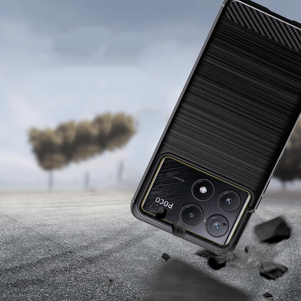 Husa de protectie Techsuit Carbon Silicone compatibil cu Xiaomi Poco F6 Pro, Albastru