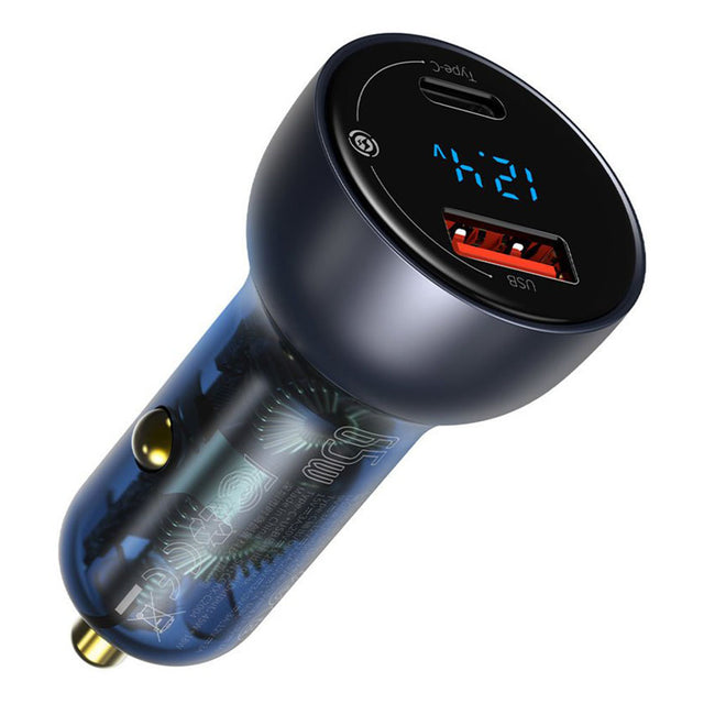 Incarcator Baseus Car (CCKX-C0G), Type-C PD65W, USB QC4.0, Gri