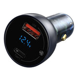 Incarcator Baseus Car (CCKX-C0G), Type-C PD65W, USB QC4.0, Gri