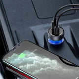 Incarcator Baseus Car (CCKX-C0G), Type-C PD65W, USB QC4.0, Gri