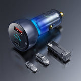 Incarcator Baseus Car (CCKX-C0G), Type-C PD65W, USB QC4.0, Gri