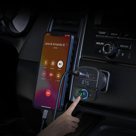 Gadget Ugreen FM Modulator with Car Charger CD229 (80910), 2x USB-A, 1xType-C, TF Card Slot with LED Display, 31.5W, Negru