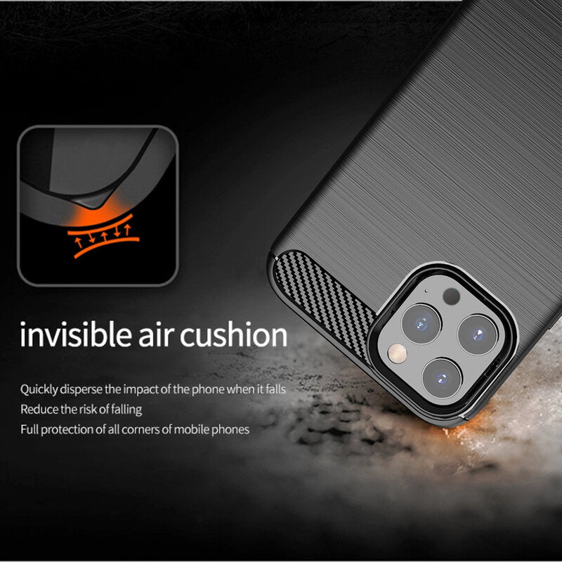 Husa de protectie Techsuit Carbon Silicone compatibil cu iPhone 13 Pro Max, Negru