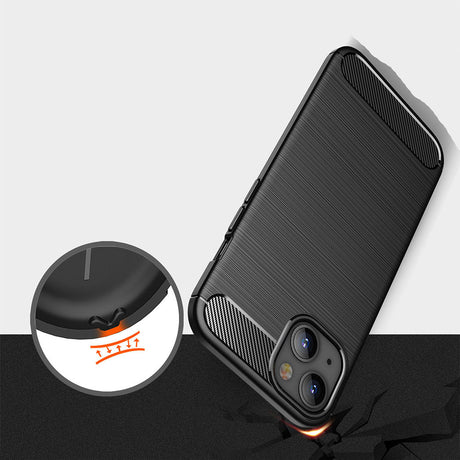 Husa de protectie Techsuit Carbon Silicone compatibil cu iPhone 13, Negru