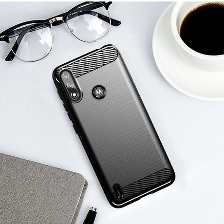 Husa de protectie Techsuit Carbon Silicone compatibil cu Motorola Moto E7 Power / Moto E7i Power, Negru
