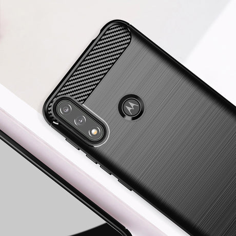 Husa de protectie Techsuit Carbon Silicone compatibil cu Motorola Moto E7 Power / Moto E7i Power, Negru