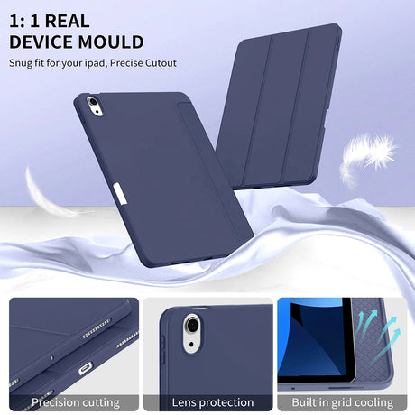 Husa de protectie tableta Techsuit Flex Trifold (with Pencil Holder) compatibil cu iPad Air 11 (2024) / Air 11 (2025) / Air 11 (2026), Albastru Inchis