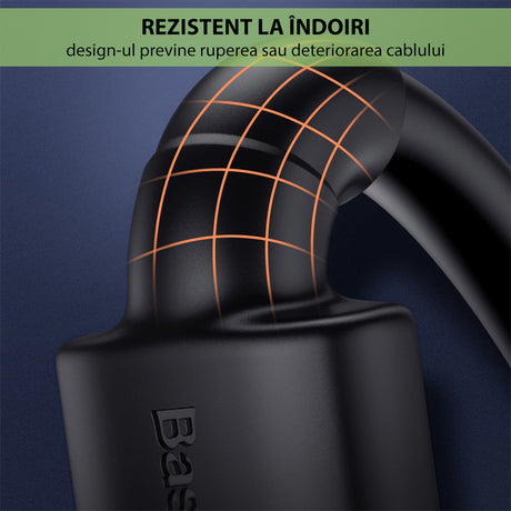 Adaptor Baseus Video Cable Cafule (CADKLF-E01), HDMI to HDMI, 4K, 60Hz, 18Gbps, 1m, Negru