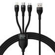 Cablu Baseus Flash Series 2 (CASS040001), Fast Charge, USB to Type-C, Lightning, Micro-USB, 66W, 1.2 m, Negru