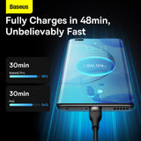 Cablu Baseus Flash Series 2 (CASS040001), Fast Charge, USB to Type-C, Lightning, Micro-USB, 66W, 1.2 m, Negru