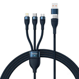 Cablu Baseus Flash Series 2 (CASS030103), Type-C/Lightning/Micro-USB, 100W, 1.2m, Albastru
