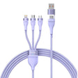 Cablu Baseus Flash Series 2 (CASS030105), Fast Charge, USB Adapter, Type-C, Lightning, Micro-USB, 100W, 1.2 m, Mov