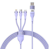 Cablu Baseus Flash Series 2 (CASS030105), Fast Charge, USB Adapter, Type-C, Lightning, Micro-USB, 100W, 1.2 m, Mov