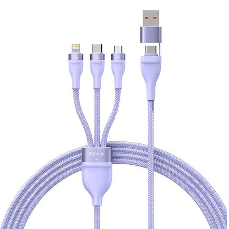 Cablu Baseus Flash Series 2 (CASS030105), Fast Charge, USB Adapter, Type-C, Lightning, Micro-USB, 100W, 1.2 m, Mov