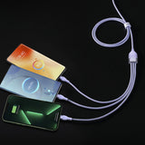 Cablu Baseus Flash Series 2 (CASS030105), Fast Charge, USB Adapter, Type-C, Lightning, Micro-USB, 100W, 1.2 m, Mov