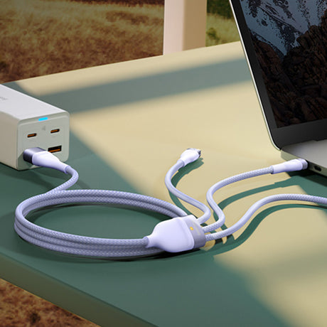 Cablu Baseus Flash Series 2 (CASS030105), Fast Charge, USB Adapter, Type-C, Lightning, Micro-USB, 100W, 1.2 m, Mov