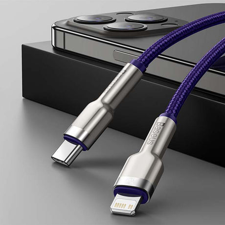 Cablu Baseus Cafule Series Metal (CATLJK-A05), Type-C to Lightning, Fast Charging PD20W, 480Mbps, 2.4A, 1m, Mov