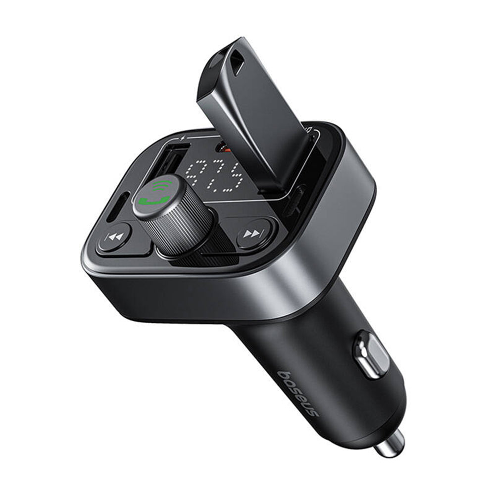 Gadget Baseus FM Modulator and Car Charger S-09 Pro (C10762200113-00), 2x USB, Type-C, Bluetooth 5.3, Digital Display, Negru