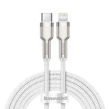 Cablu Baseus Cafule Series (CATLJK-B02), Type-C la Lightning, 20W, 2m, Alb