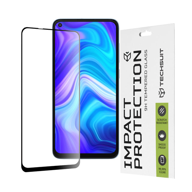 Folie de protectie Techsuit 111D Full Cover / Full Glue Glass compatibil cu Xiaomi Redmi Note 9 / Redmi 10X 4G, Negru