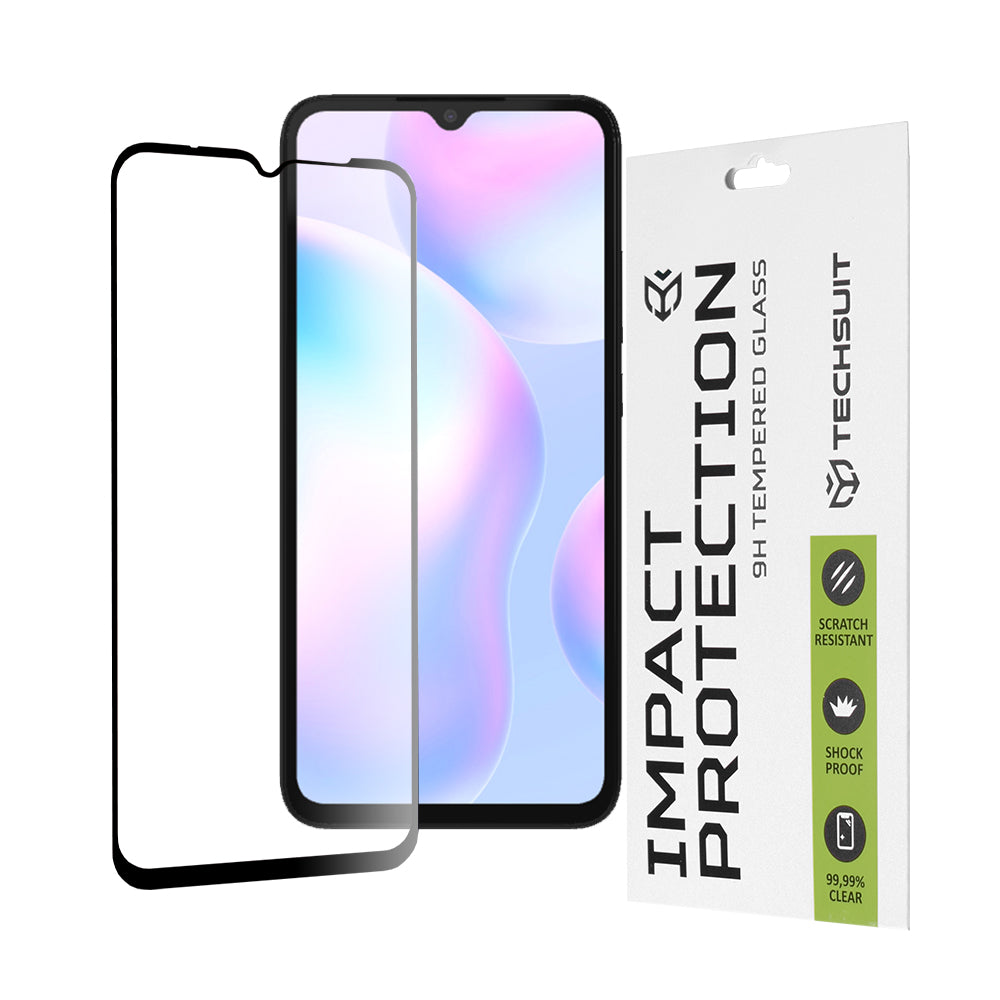 Folie de protectie Techsuit 111D Full Cover / Full Glue Glass compatibil cu Xiaomi Redmi 9/9A/9AT/9C/9C NFC/10A/A1/A1+/A2/A2+, Negru