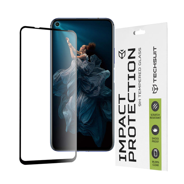 Folie de protectie Techsuit 111D Full Cover / Full Glue Glass compatibil cu Huawei nova 5T / Honor 20 / Honor 20 Pro / Mate 30 Lite, Negru