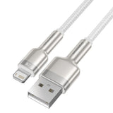 Cablu Baseus Cafule Series Metal (CALJK-A02), USB to Lightning, 2.4A, 480Mbps, 1m, Alb