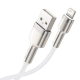 Cablu Baseus Cafule Series Metal (CALJK-A02), USB to Lightning, 2.4A, 480Mbps, 1m, Alb