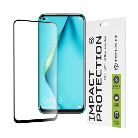Folie de protectie Techsuit 111D Full Cover / Full Glue Glass compatibil cu Huawei P40 Lite / P20 Lite 2019, Negru