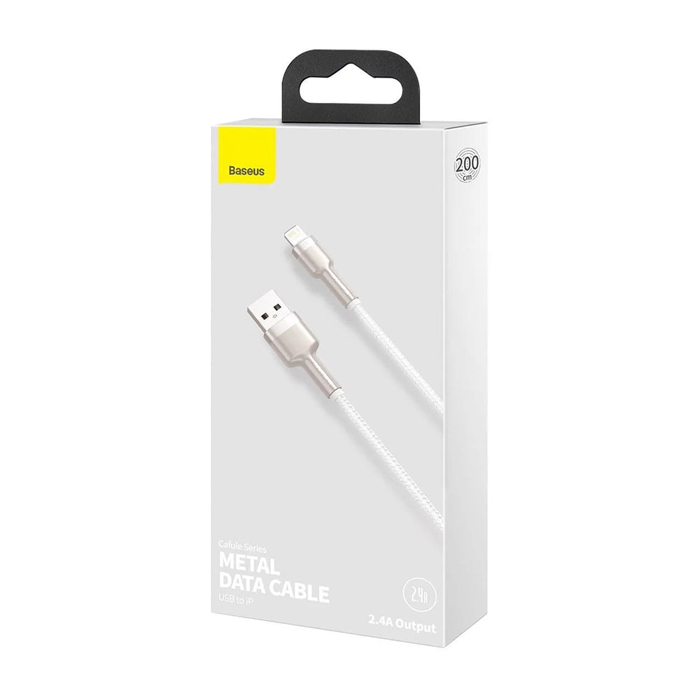 Cablu Baseus Cafule (CALJK-B02), USB-Lightning, 2.4A, 2m, Alb