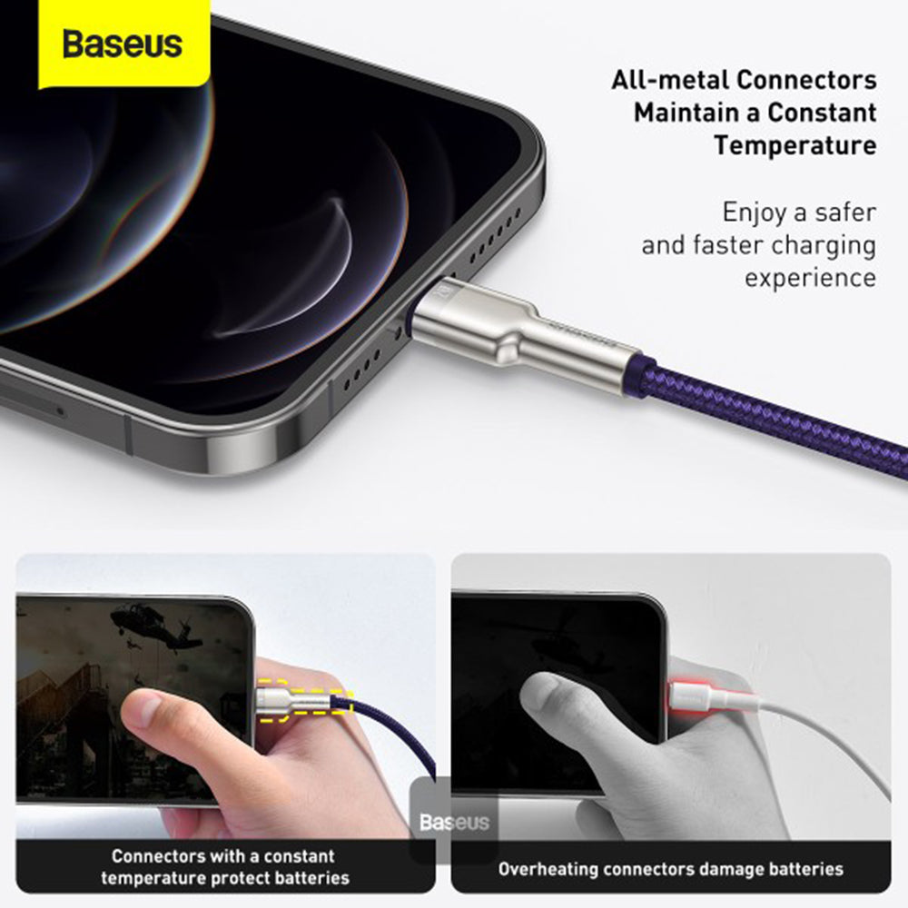 Cablu Baseus Cafule Series Metal (CALJK-B05), USB to Lightning 2.4A, 2m, Mov