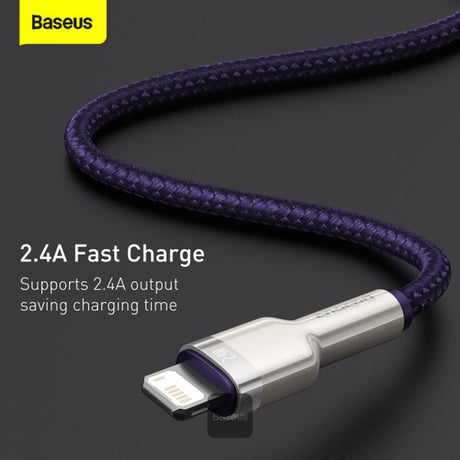 Cablu Baseus Cafule Series Metal (CALJK-B05), USB to Lightning 2.4A, 2m, Mov