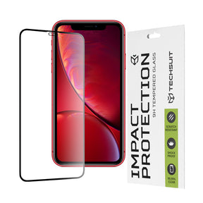Folie sticlă Techsuit pentru iPhone 11 / iPhone XR, neagră