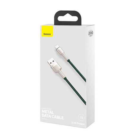 Cablu Baseus Cafule Series Metal (CALJK-B06), USB to Lightning 2.4A, 2m, Verde