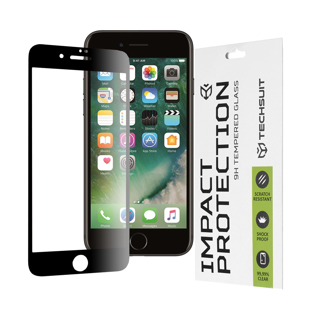 Folie de protectie Techsuit 111D Full Cover / Full Glue Glass compatibil cu iPhone 7 / iPhone 8 / iPhone SE 2, SE 2020 / iPhone SE 3, SE 2022, Negru