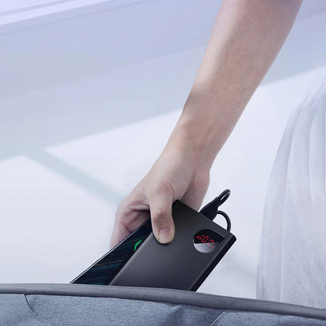 Baterie externa Baseus Adaman (PPAD070001), 2x USB, Type-C, Lightning, Micro-USB, Fast Charging, 22.5W, 10000mAh, Negru