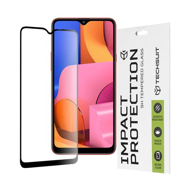 Folie de protectie Techsuit 111D Full Cover / Full Glue Glass compatibil cu Samsung Galaxy A20s, Negru
