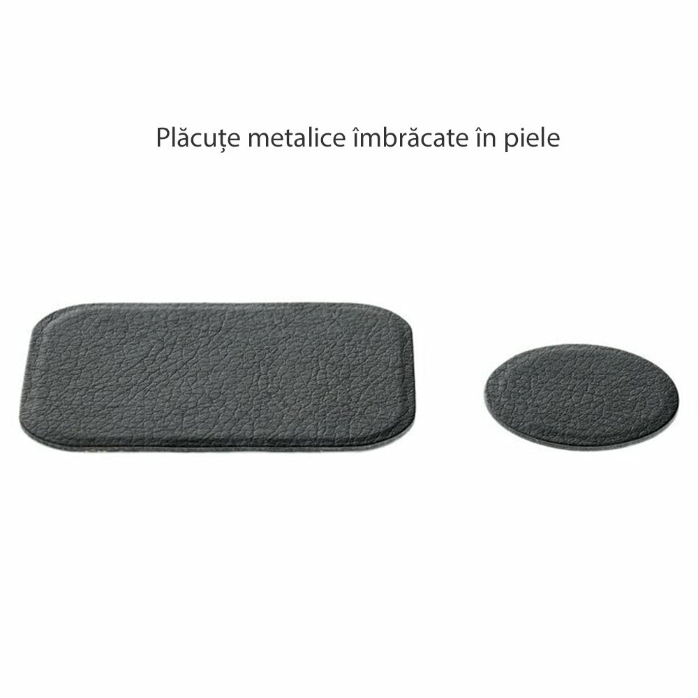 Suport Techsuit (set de 2) Metal Plate (MP02), with PU Leather Cover, Negru