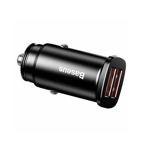 Incarcator Baseus Car Square Metal Series (CCALL-DS01), 2x USB, Quick Charge 3.0, SCP, AFC, 30W, Negru